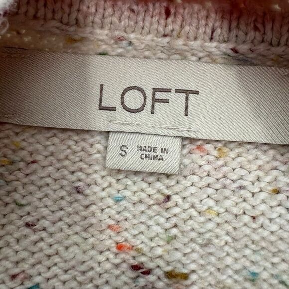 Loft Cream Colored Rainbow Speckled
Sweater Women's size small - Picture 3 of 5